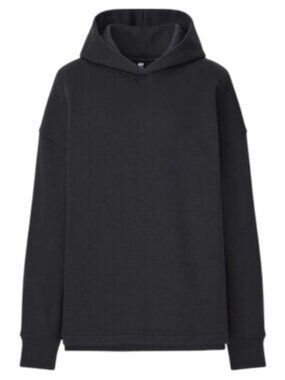 Uniqlo Womens Sweat Slit Long-Sleeve Pullover L Black Hoodie Sweatshirt